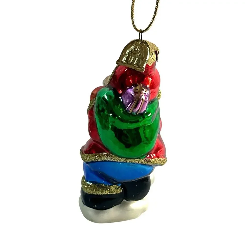 Thomas Pacconi Classics Santa in Chimney Blown Glass Christmas Ornament 4”